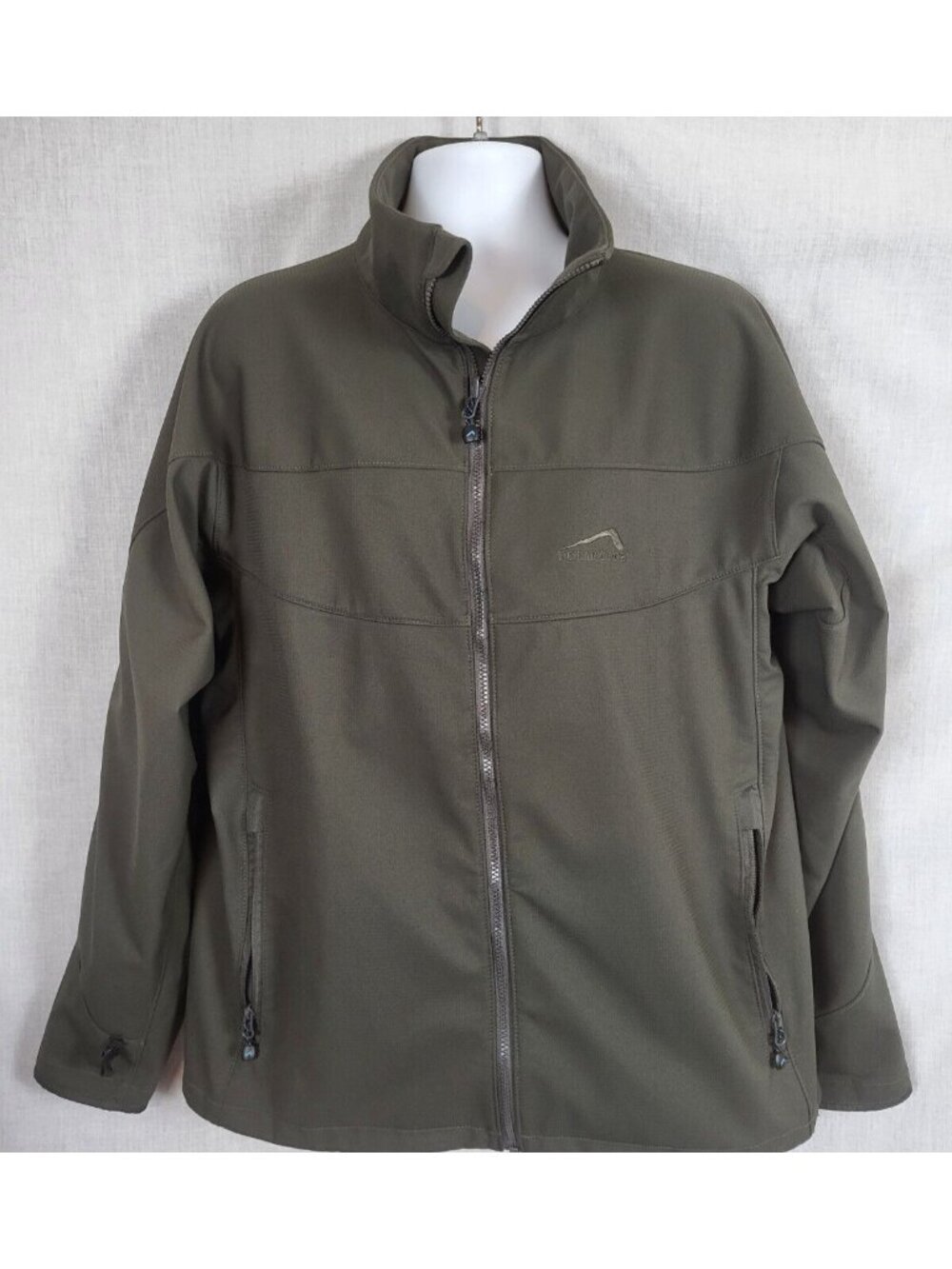 Polar Edge Men's XL Coat Jacket Zip Front Zipper Pocket Olive Logo Casual Work